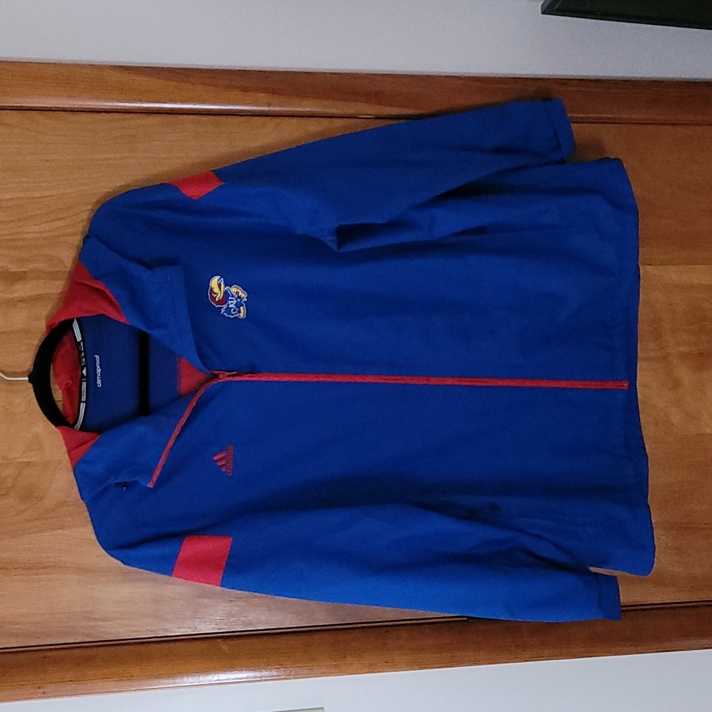 Adidas KU (University of Kansas) Jayhawks zip hooded jacket